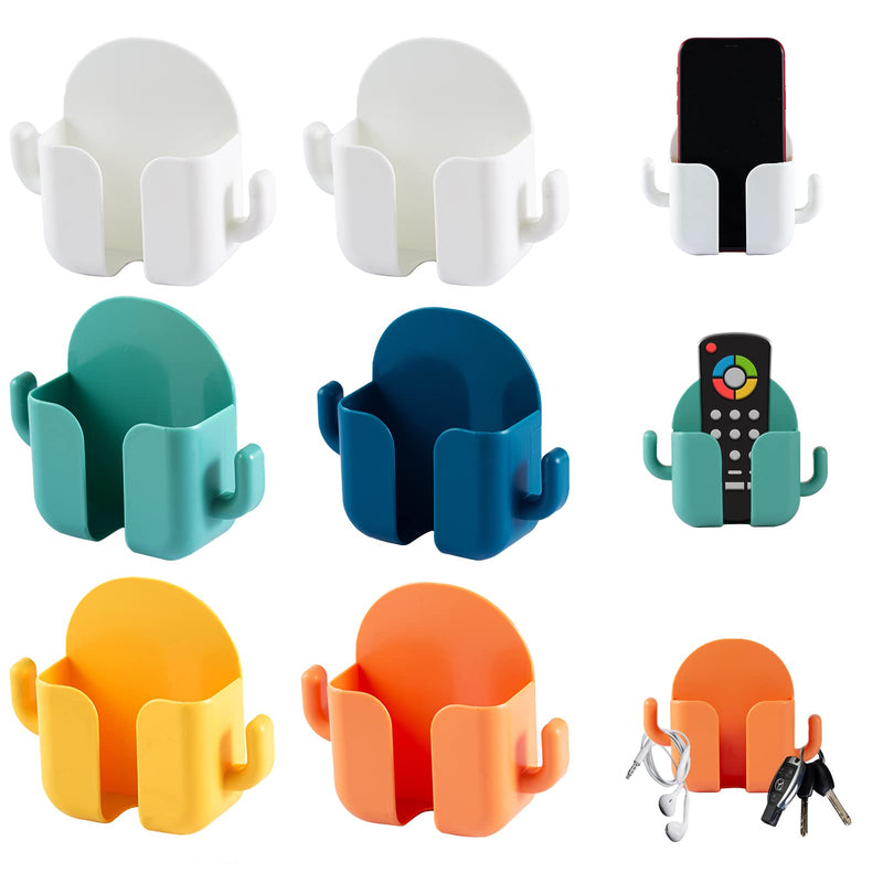 [Australia - AusPower] - 6Pcs Wall Phone Holder Self-Adhesive Wall Mounted Phone Holder with Hooks Phone Plug Wall Holder , Multifunctional Wall-Mounted Daily Necessities 