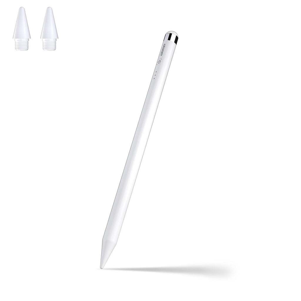 [Australia - AusPower] - doqo Stylus Pen for iPad with Palm Rejection, Active Pencil Compatible with (2018-2021) Apple iPad Pro (11/12.9 inch),iPad Air 3rd/4th Gen,iPad 6/7/8th Gen,iPad Mini 5th Gen for Precise Writing(White) White 