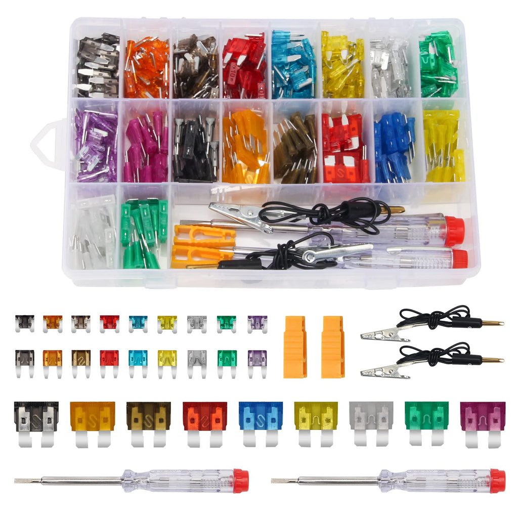[Australia - AusPower] - 306 PCS Car Fuses Assortment Kit, with 2 Car Fuse Tester and 2 Fuse Puller, Ahier Blade-Type Automotive Fuses Replacement Fuses Standard & Mini & Low Profile Mini (2A/5A/10A/15A/20A/25A/30A/35A) 