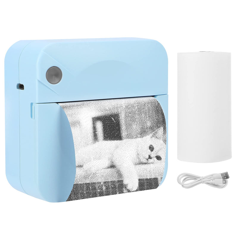 [Australia - AusPower] - Augot Mini Thermal Pocket Printer, Portable Smartphone Photo Printer, Mini Thermal Inkless Wireless Printer Compatible with iOS & Android for Printing Boy Girl Birthday Gifts Blue 