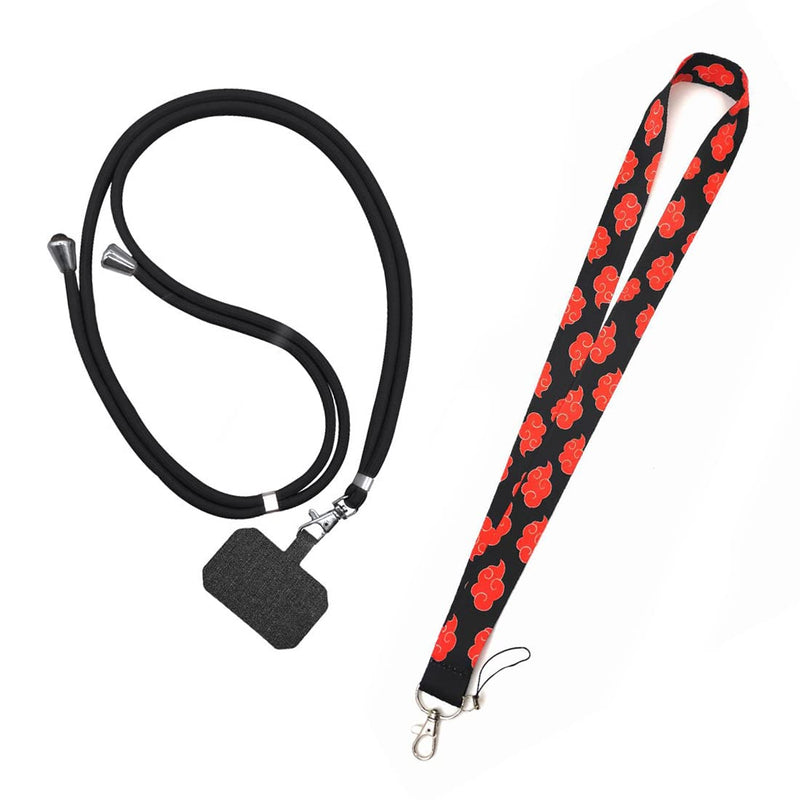 [Australia - AusPower] - Anime Lanyard for Keys Universal Cell Phone Lanyard 2 Pieces, Neck Phone Holder Cool Red Cloud Black Phone Strap Lanyards Key Chain for Around The Neck 