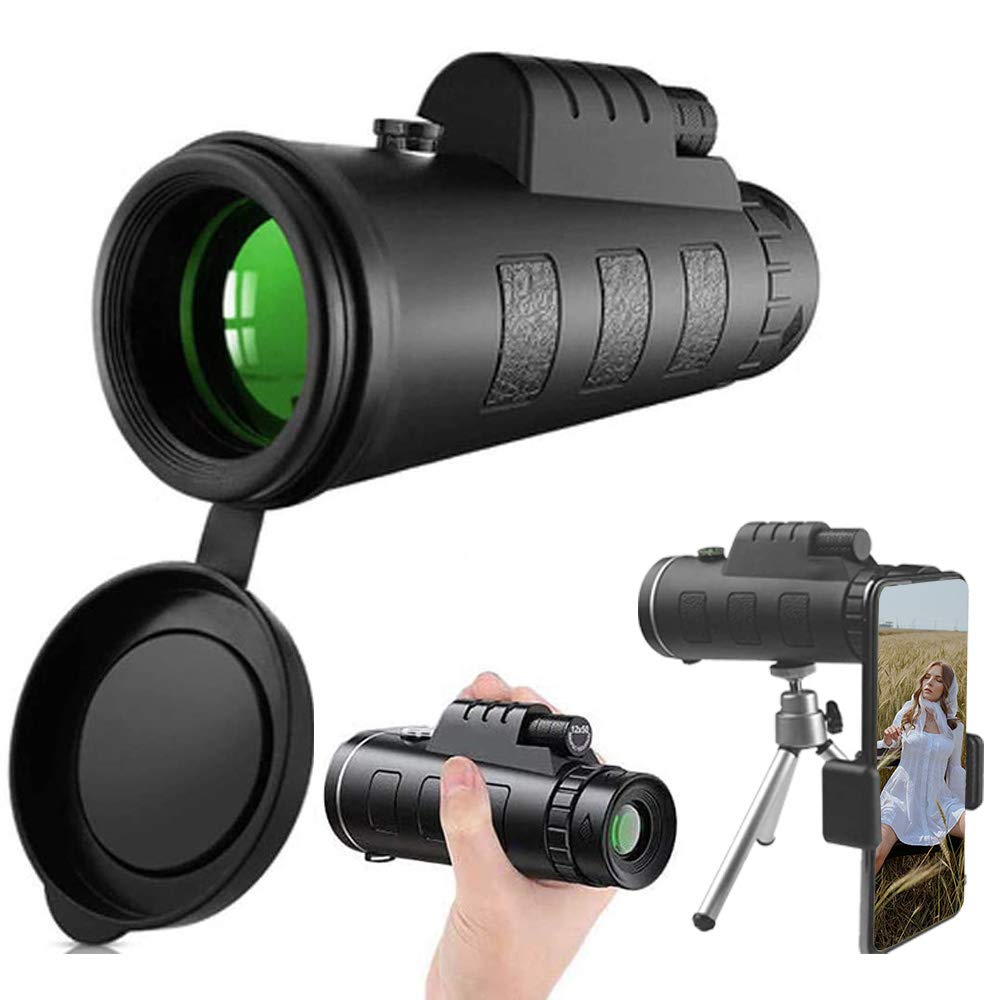[Australia - AusPower] - Monocular Telescope - 40x60 High Power HD Monocular with Smartphone Holder Tripod Waterproof Night Vision and Clear Prism, Hunting Travelling Wildlife Bird Watching Gifts (2021 Upgrade) 