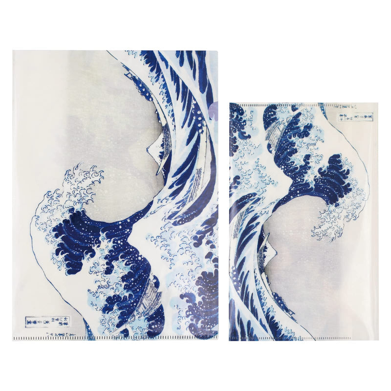 [Australia - AusPower] - Hokusai Plastic Document File and Bill Folder, Poly Project Pocket, Copy Safe, Decorative Colored Paint, A4 L and A5 Envelope Type/Combo Pack 