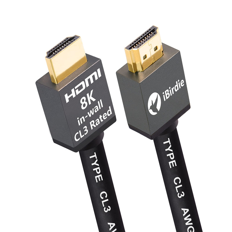 [Australia - AusPower] - 8K 48Gbps HDMI 2.1 Cable 15 Feet CL3 in Wall Rated 8K60 4K120 eARC ARC HDCP 2.3 2.2 Ultra High Speed Compatible with Dolby Vision Apple TV Roku Sony LG Samsung PS5 PS4 Xbox Series X RTX 3080 3090 15Feet 