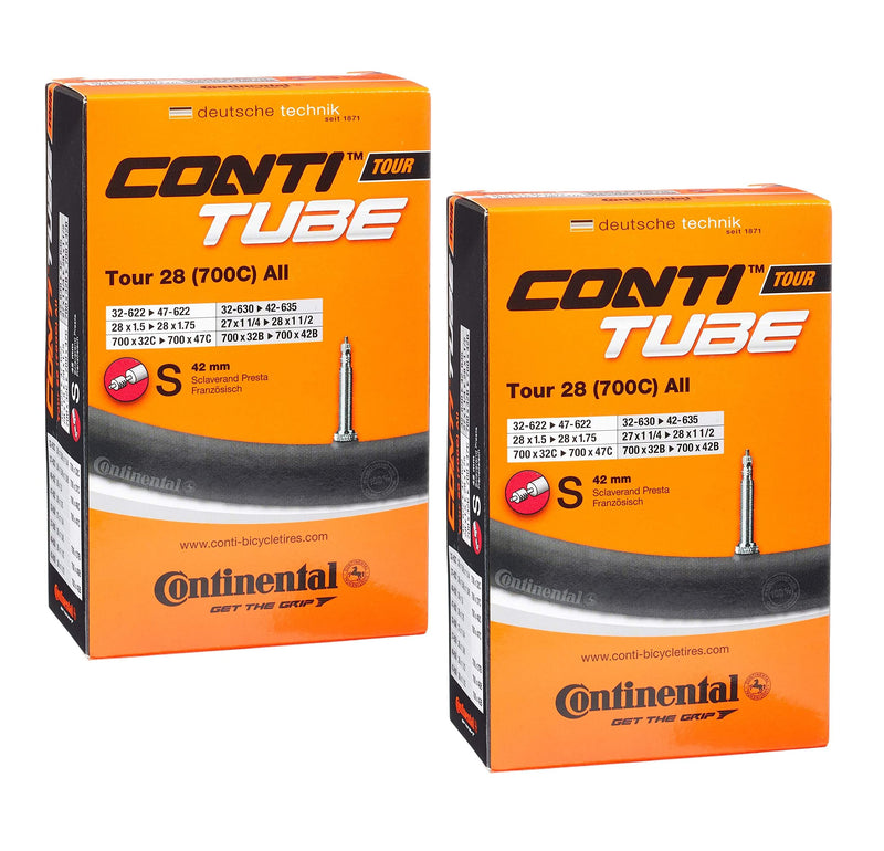 [Australia - AusPower] - Continental Tour 28 700x32-47 / 28x1.5-1.75" - 42mm Presta Valve - Pack of 2 Tubes 