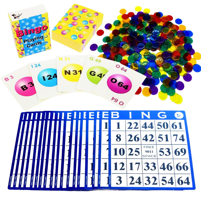[Australia - AusPower] - MR CHIPS Bingo Game with Bingo Cards and Chips, 18 Bingo Cards, 300 Bingo Chips and Bingo Calling Cards 