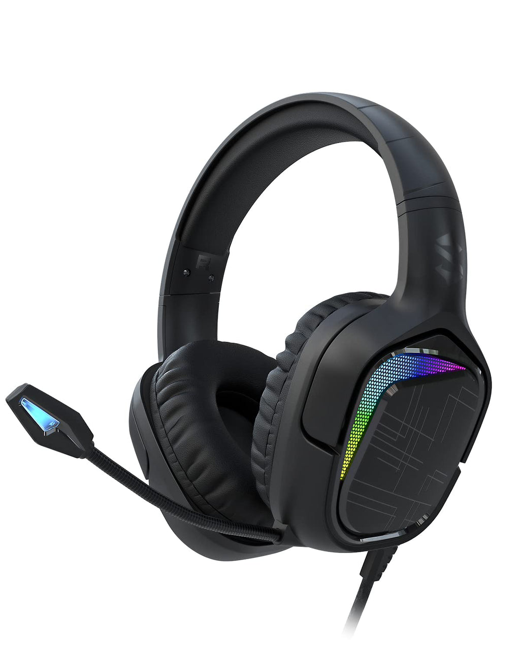 [Australia - AusPower] - Black Shark Gaming Headset for PC, PS4, PS5, Xbox, Switch, All-in-1 Gaming Headphones with Ultra-Clear Bendable Mic, 50mm Dynamic Drivers, Noise Isolation Ear Cushions, in-line Controls - Goblin X1 