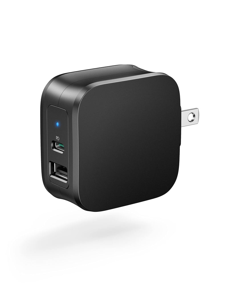 [Australia - AusPower] - USB C Wall Charger 30W 2-Port Compact for iPhone 13 Charger Block with 18W Type C Power Delivery Foldable Power Adapter PD Compatible with iPhone 13 Pro Max Mini 12 iPad Pro AirPods Pro Galaxy Pixel No cable 