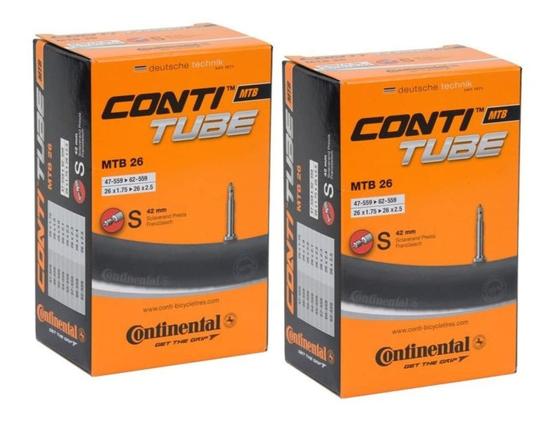 [Australia - AusPower] - Continental MTB Bike Tubes - 2 Pack Factory Packaging 26x1.75-2.5" / 47-559 -> 62-559 