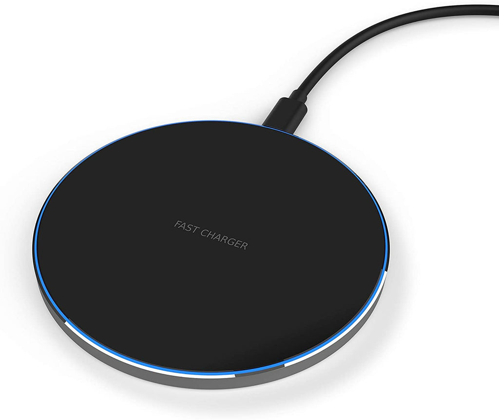 [Australia - AusPower] - Wireless Charger, Qi-Certified 15W Max Fast Wireless Charging Pad Compatible with iPhone 13/12/12 Pro Max/12 Mini/11/XR/X/8 Plus, Samsung Galaxy S21/S20 Ultra/S10/S9/Note 10, etc Dark black 