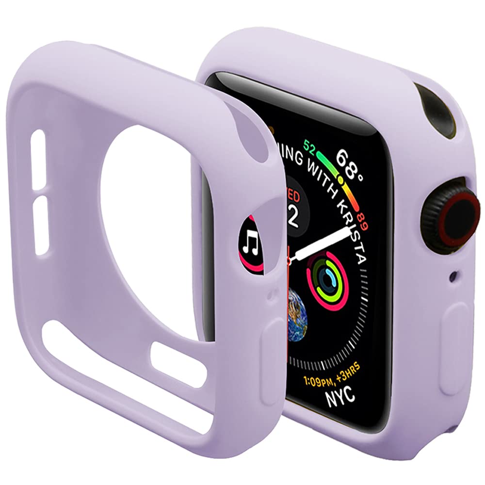 [Australia - AusPower] - Miimall Compatible Apple Watch 41mm Case, Slim TPU Bumper Cover Anti-Scratch Protective Case Cover for Apple Watch Series 7 41mm Purple 