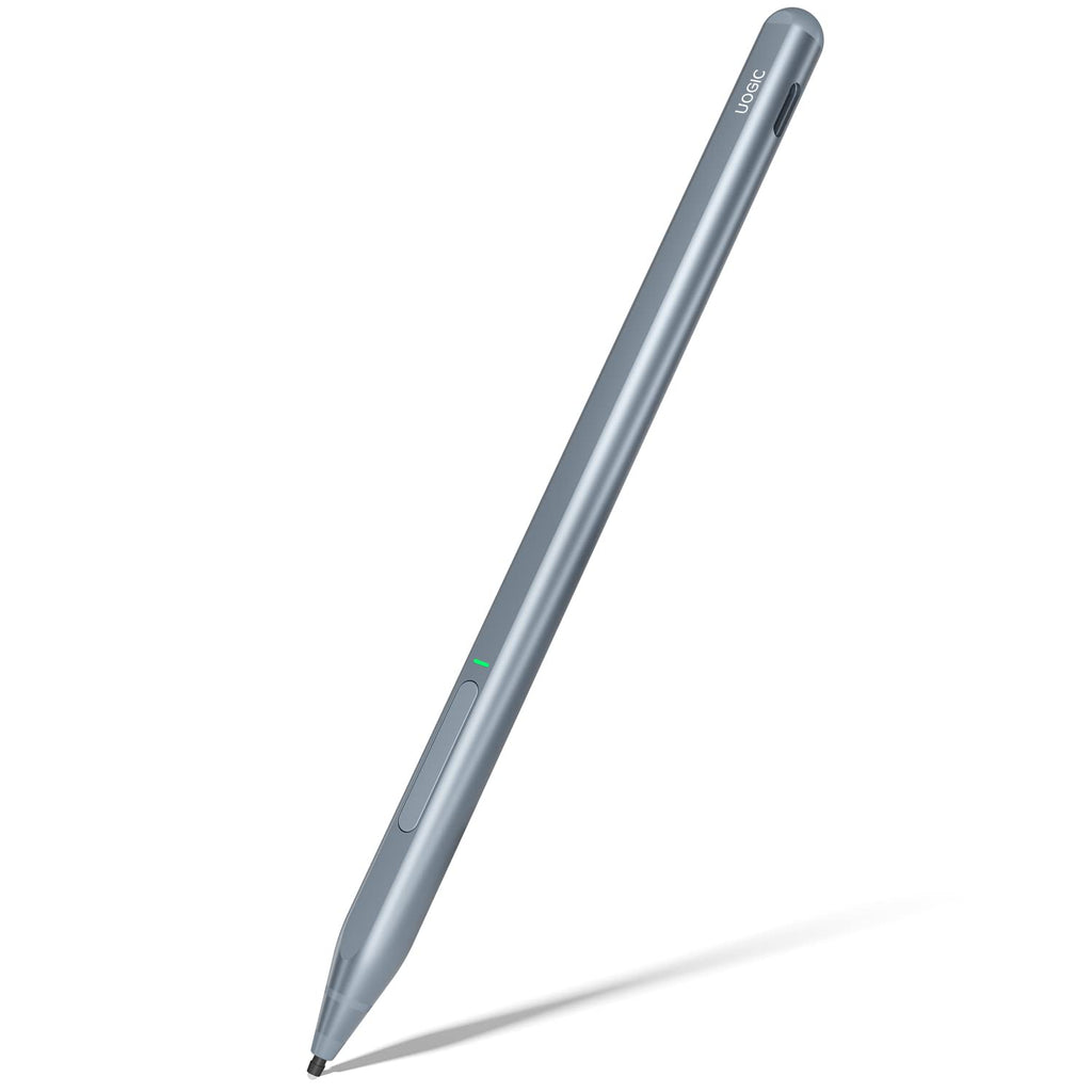 [Australia - AusPower] - Uogic Pen for Microsoft Surface, USB-C Charging, 4096 Pressure Sensitivity, Tilt & Palm Rejection, Slim & Lightweight, Quick Charge, Flex & Soft HB Tip, for Surface Pro/Go/Book/Studio/Laptop Ice-blue 
