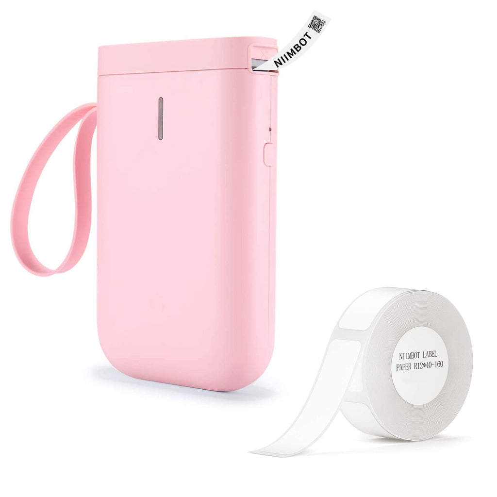 [Australia - AusPower] - Mini Bluetooth Label Maker Machine,Niimbot D11 Portable Wireless Label Printer, with 1 Rolls Tape (Pink) pink 