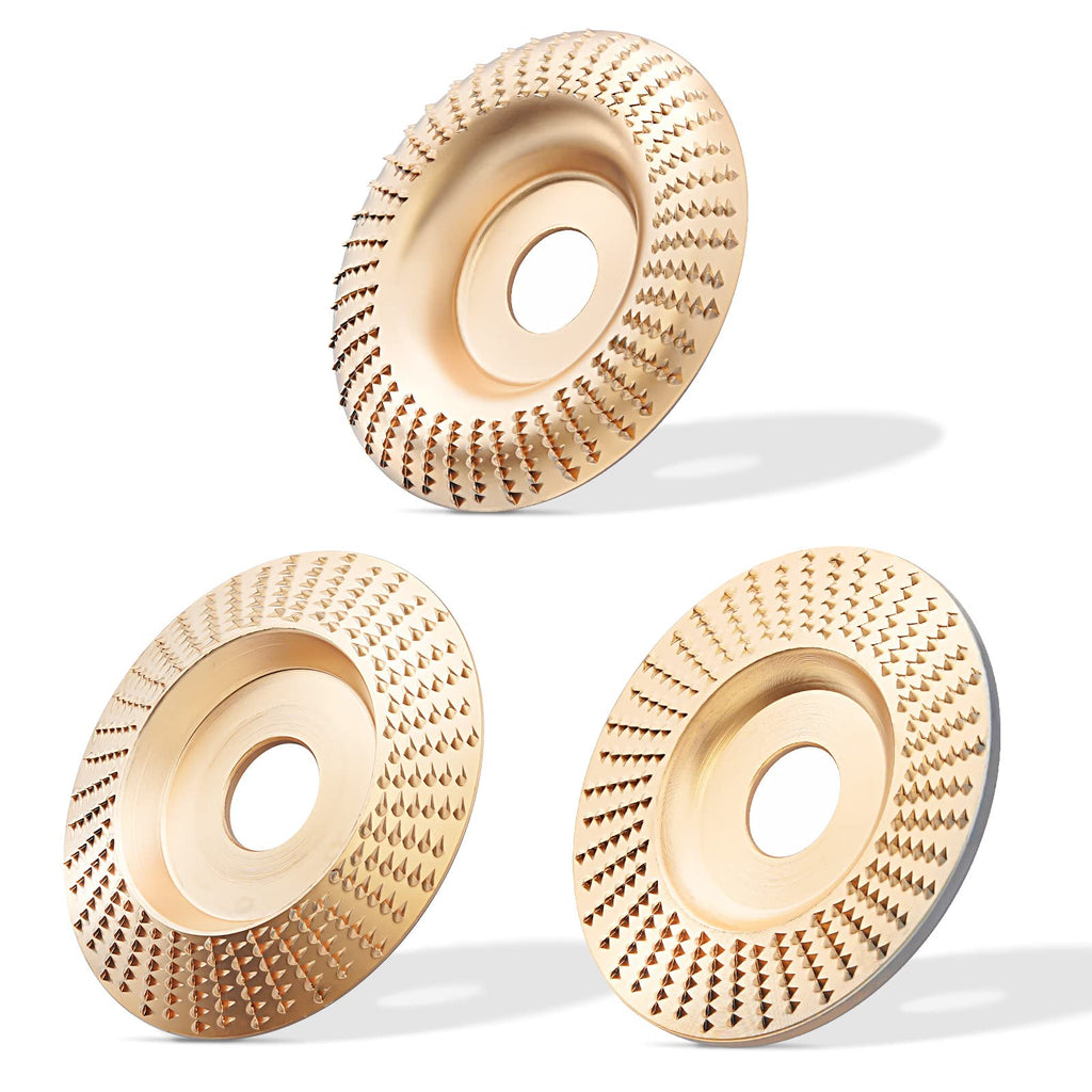 [Australia - AusPower] - Grinder Wheel Disc, Wood Carving Disc, Angle Grinder Wood Carving Disc for 4” and 4 1/2” Angle Grinders with 5/8 Arbor, Grinding Wheel Shaping Disc, 3 Packs 