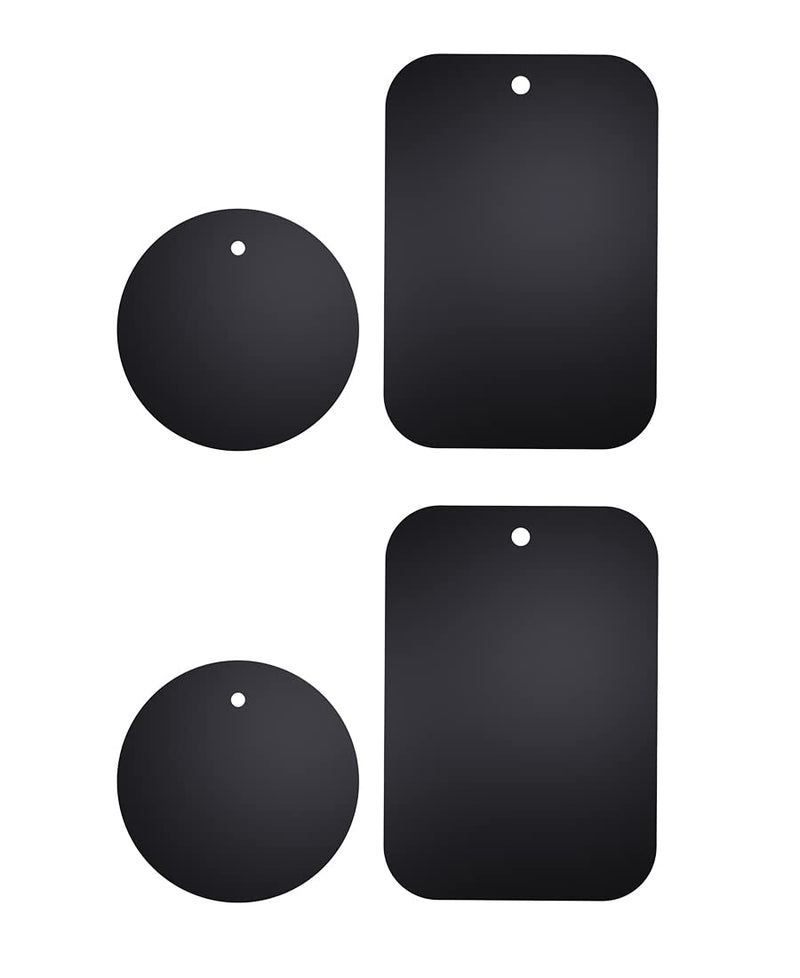 [Australia - AusPower] - XSFOO Universal Metal Plate 4 Pack for Magnetic Phone Car Mount Holder Cradle with Adhesive (Compatible with Magnetic Mounts) - 2Rectangle and 2Round, Black 