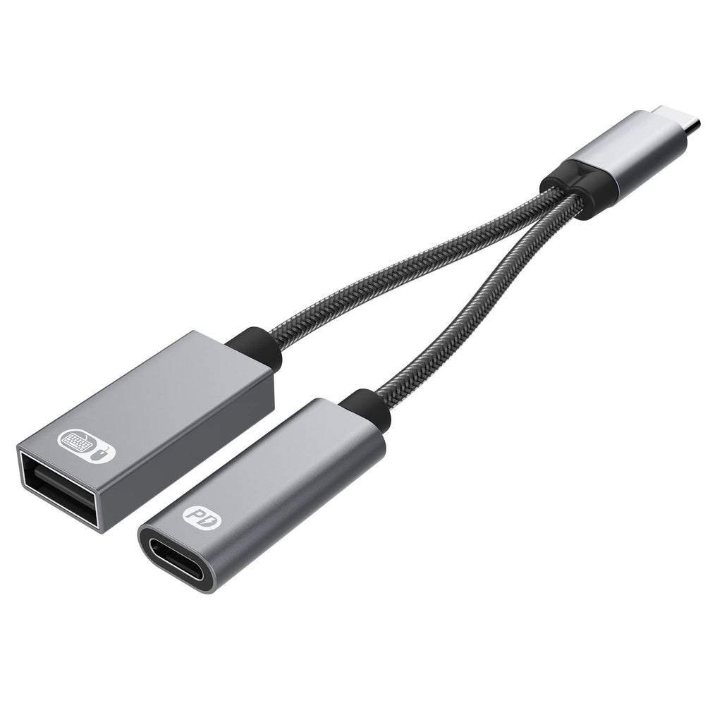 [Australia - AusPower] - USB C OTG Mobile Phone Adapter USB C 2.0 Charging Port Supporting 60W PD Adapter Suitable for Android Smart Phones,MacBook Pro/Air iPad Pro 2020,Samsung Galaxy S20 and Other USB C Devices (Grey) GREY 
