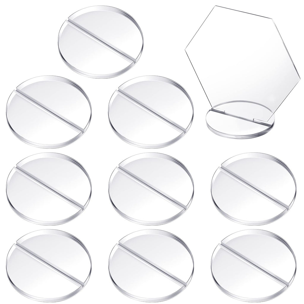 [Australia - AusPower] - 10 Pieces Clear Acrylic Stand, Wedding Sign Holders Round Place Card Holders Table Number Stand Wedding Table Sign Menu Card Display Stands for Wedding Birthday Banquet Party 