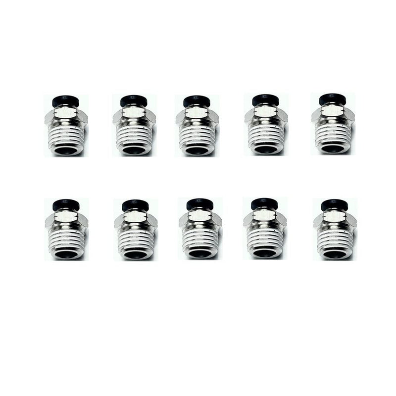 [Australia - AusPower] - VETLEY Pneumatic Push to Connect Fitting 5/32 Inch Tube OD x 1/4 NPT Thread Male Straight Quick Connector Air Fittings PC-5/32-N2 (Pack of 10) 5/32" OD x 1/4"NPT 