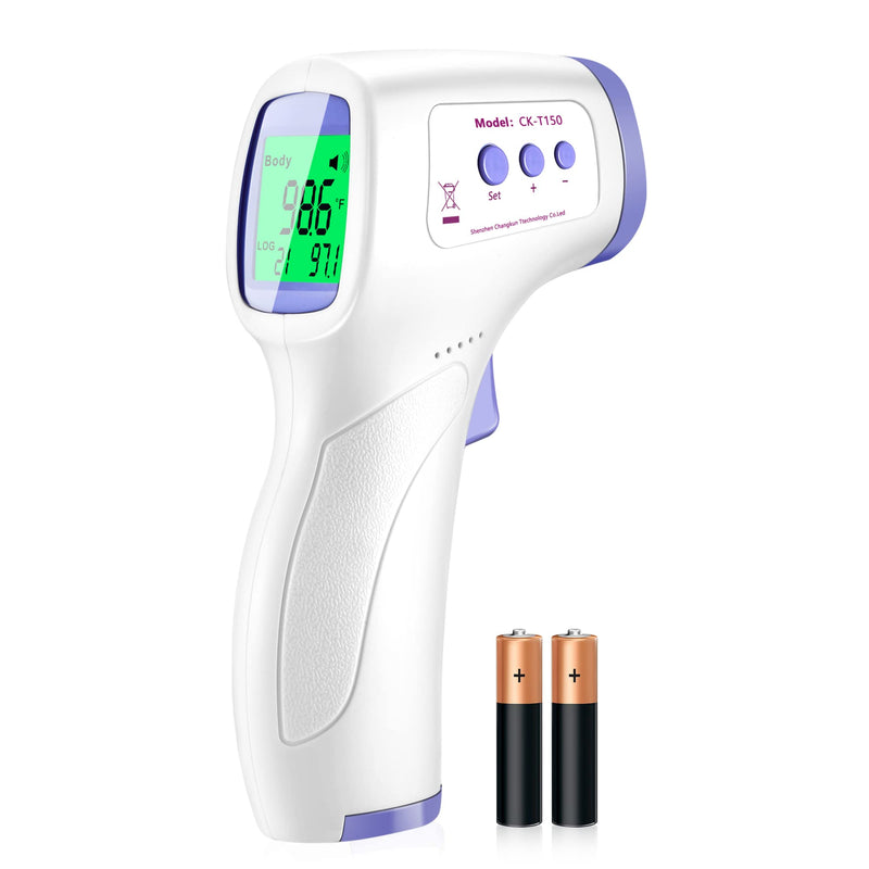 [Australia - AusPower] - Forehead Thermometer for Adults, Non-Contact Infrared Thermometer for Body Temperature & Surface of Objects Use,Thermometer for 1sTemperature Measurement (White) White 