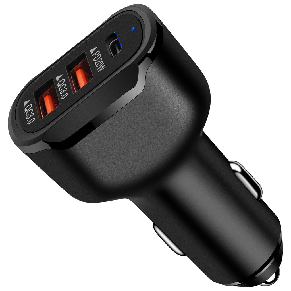 [Australia - AusPower] - 56W Super Fast USB C Type C Car Charger Fast Charging for Samsung Galaxy S22 Ultra/S22 Plus/S21/S20/A32/S10/Moto Edge 5G UW/G Stylus/G Power 2022, Android Cigarette Lighter USB Adapter Plug [PD+QC3.0] Black-56W 
