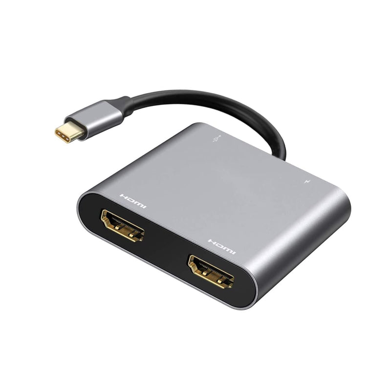 [Australia - AusPower] - USB C to Dual HDMI Adapter, 4 in 1 USB Type C Hub with 2 HDMI/USB3.0 /PD Charging, Dual Screen Display USB-C Docking Station for Windows, MacOS 