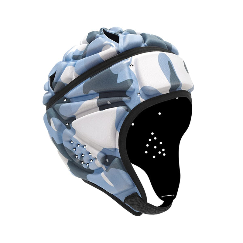 [Australia - AusPower] - Padded Helmet Protective Headgear for Rugby Football Soccer Light Blue 