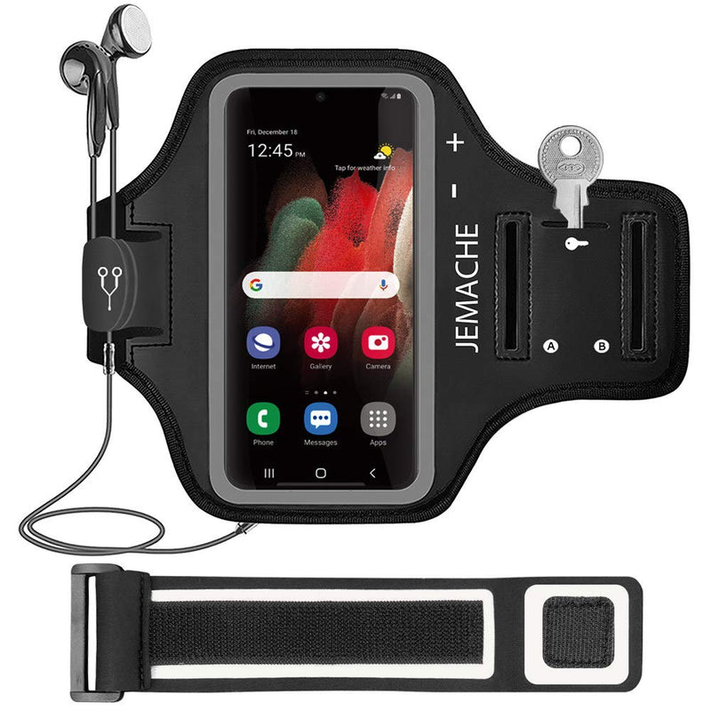 [Australia - AusPower] - Samsung Galaxy A32, A42, A71 5G Armband, JEMACHE Gym Running Workouts Phone Arm Band Case for Samsung Galaxy A70, A71 5G, A32 5G, A42 5G (Black) 6.9" Black 