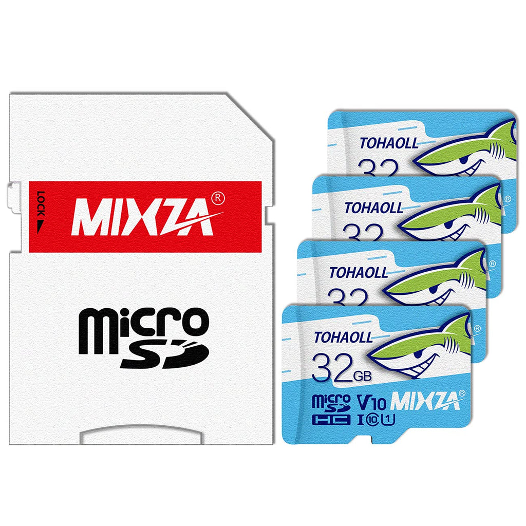 [Australia - AusPower] - 32GB Micro SD Card, 4 Pack of 32GB MicroSDHC Memory Card with Adapter for Video Camera, Mobile Device, Wyze Cam & Security Camera, U1 Class 10 Memory Card with High Speed Up to 85MB/s… 