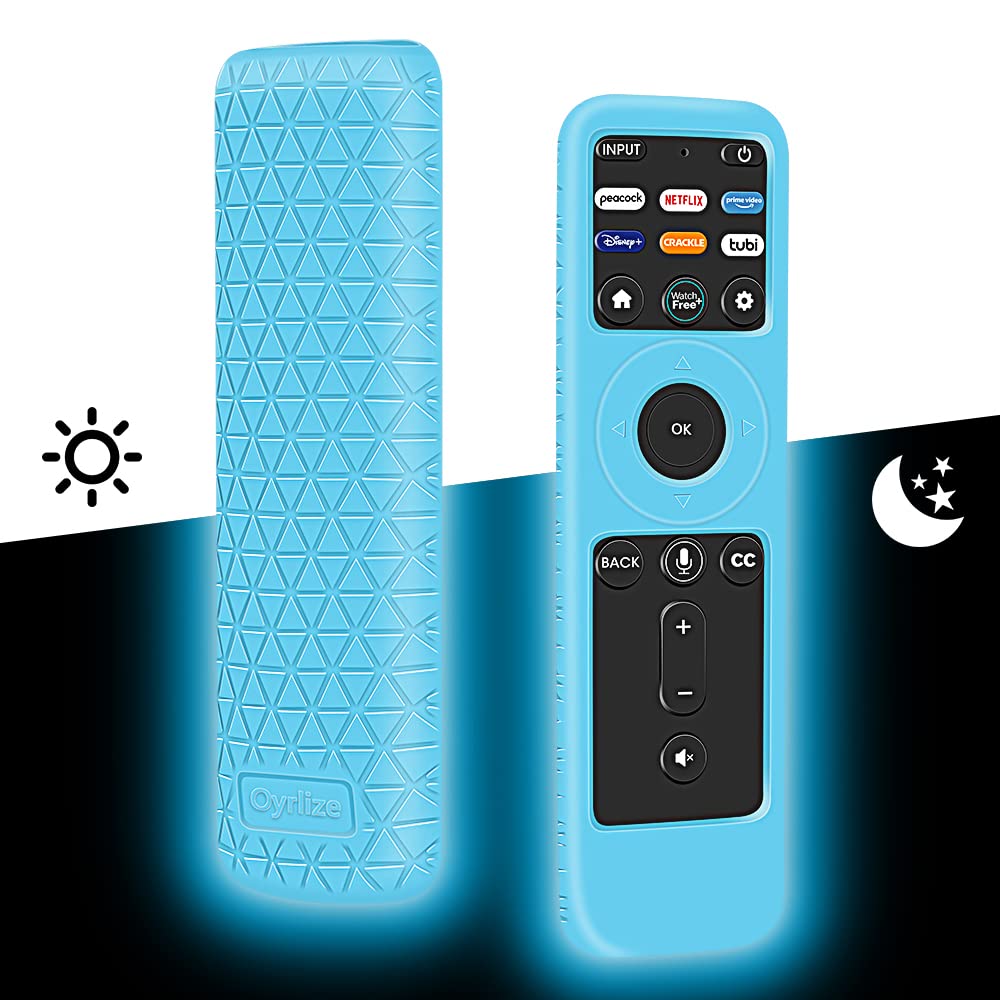 [Australia - AusPower] - Silicone Protective Case for VIZIO XRT260 Smart TV Remote 2021 Model,Remote Case Holder for XRT260 V-Series 4K UHD HDR Voice Replacement Remote Battery Back Covers Protector Sleeve Skin-Glowblue Glowblue 