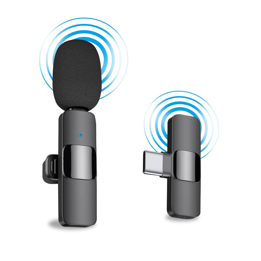 [Australia - AusPower] - Professional Wireless Lavalier Lapel Microphone for Android Computer - Cordless Omnidirectional Condenser Recording Mic with USB C Interface for Interview Video Podcast Vlog YouTube 