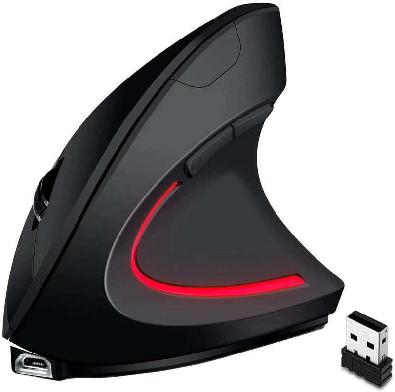 [Australia - AusPower] - Ergonomic Wireless Mouse Letaclanic Unique Rechargeable Optical Vertical Mouse, 2.4G 5.0 Bluetooth Mouse Ergonomic with 6 Buttons, 800/1200/1600 DPI Wireless Mouse for Laptop,Desktop,PC,MacBook Ergonomics Mouse 