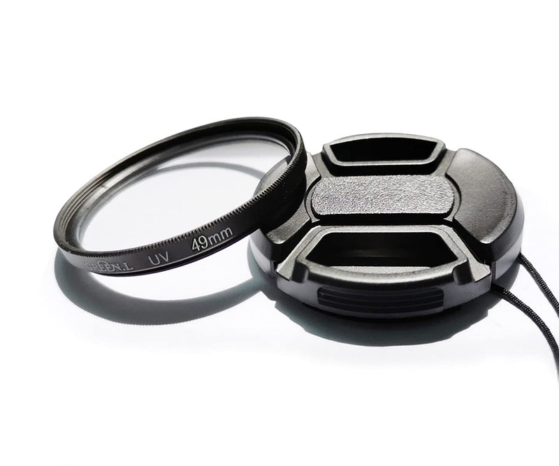 [Australia - AusPower] - 49mm Multi-Coated UV Protective Filter & 49mm Lens Cap Compatible for Canon M50II M100 M6 with EF-M 15-45mm Lens.(1+1 Pack) 