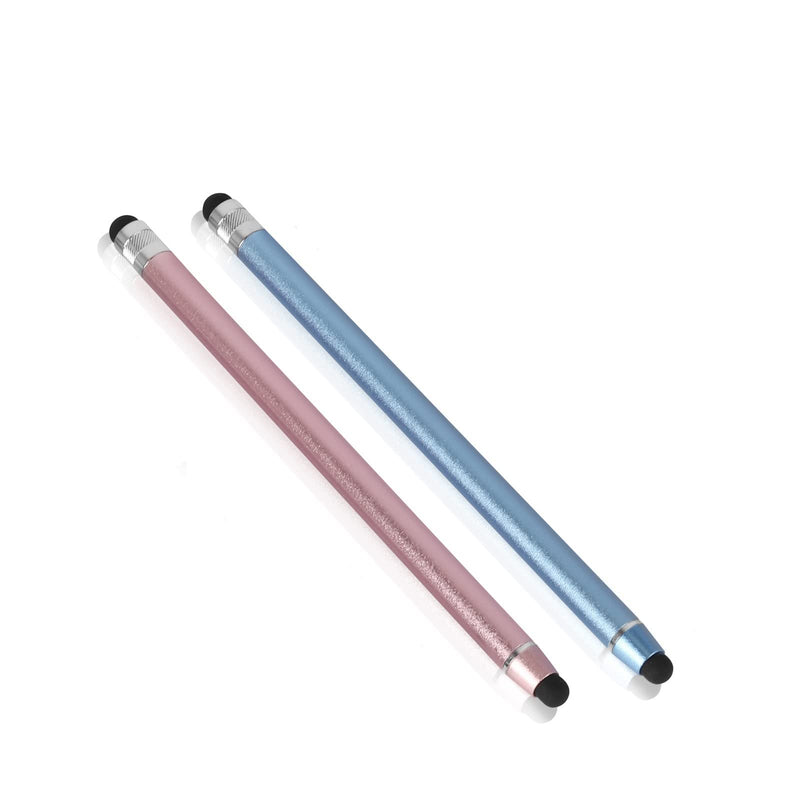 [Australia - AusPower] - Stylus Pens for iPad, Touch Screens Stylus Pencils High Sensitivity Disc & Fiber Tip Universal Stylus with Magnetic Cap Compatible with iPad, iPhone, Android, Microsoft Tablets (Blue/Pink) 