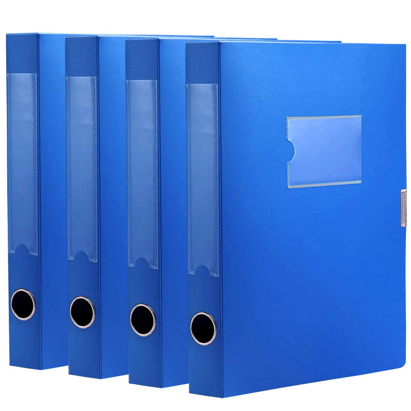 [Australia - AusPower] - Hoiwigy 4 Pack A4 Document Box Plastic Archive Box Office Supplies, 31.5×23.6x4CM, Blue Storage File Boxes File Folder Organizer Box 31.5*23.6*4cm 
