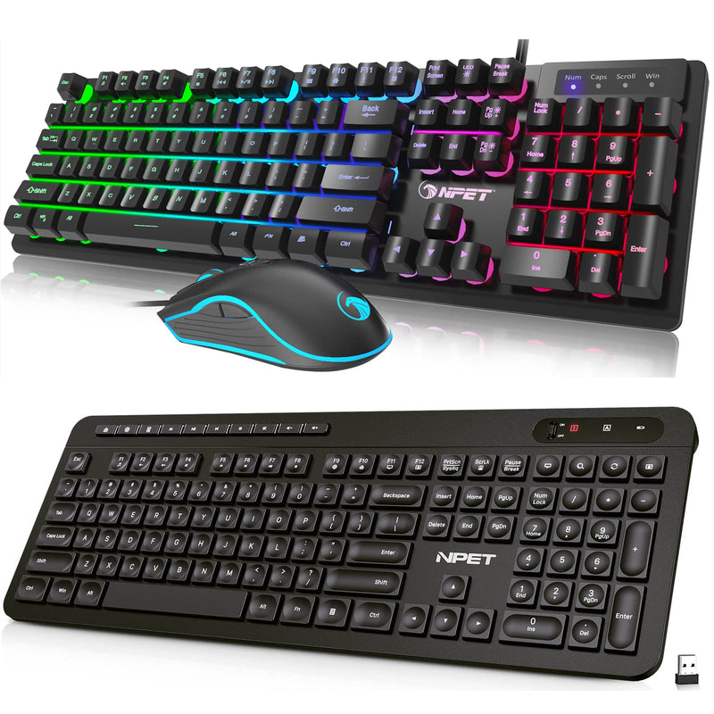 [Australia - AusPower] - NPET S20 Wired Gaming Keyboard Mouse Combo and NPET WK20 Wireless Keyboard 