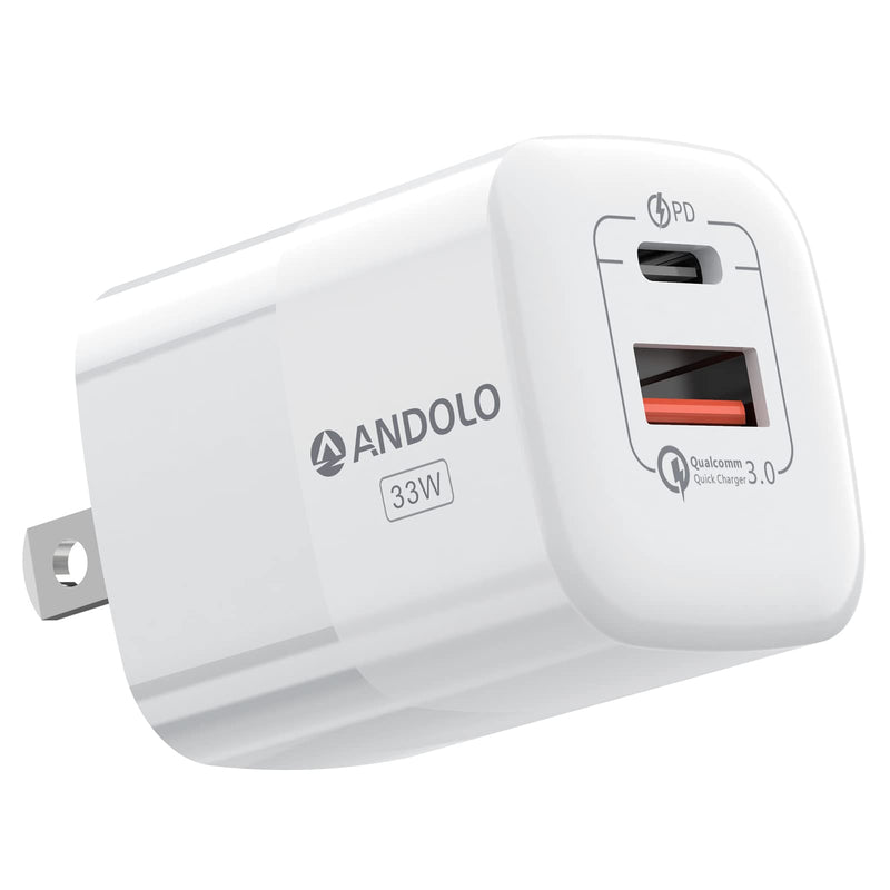 [Australia - AusPower] - USB C Charger, NAVIMA 33W GaN Tech Fast Wall Charger Dual-Port Charging Block, PD 3.0 USB-C & QC 3.0 USB-A Power Adapter for Apple/iPhone/iPad, Galaxy and Pixel Smartphones/Tablets, Switch 