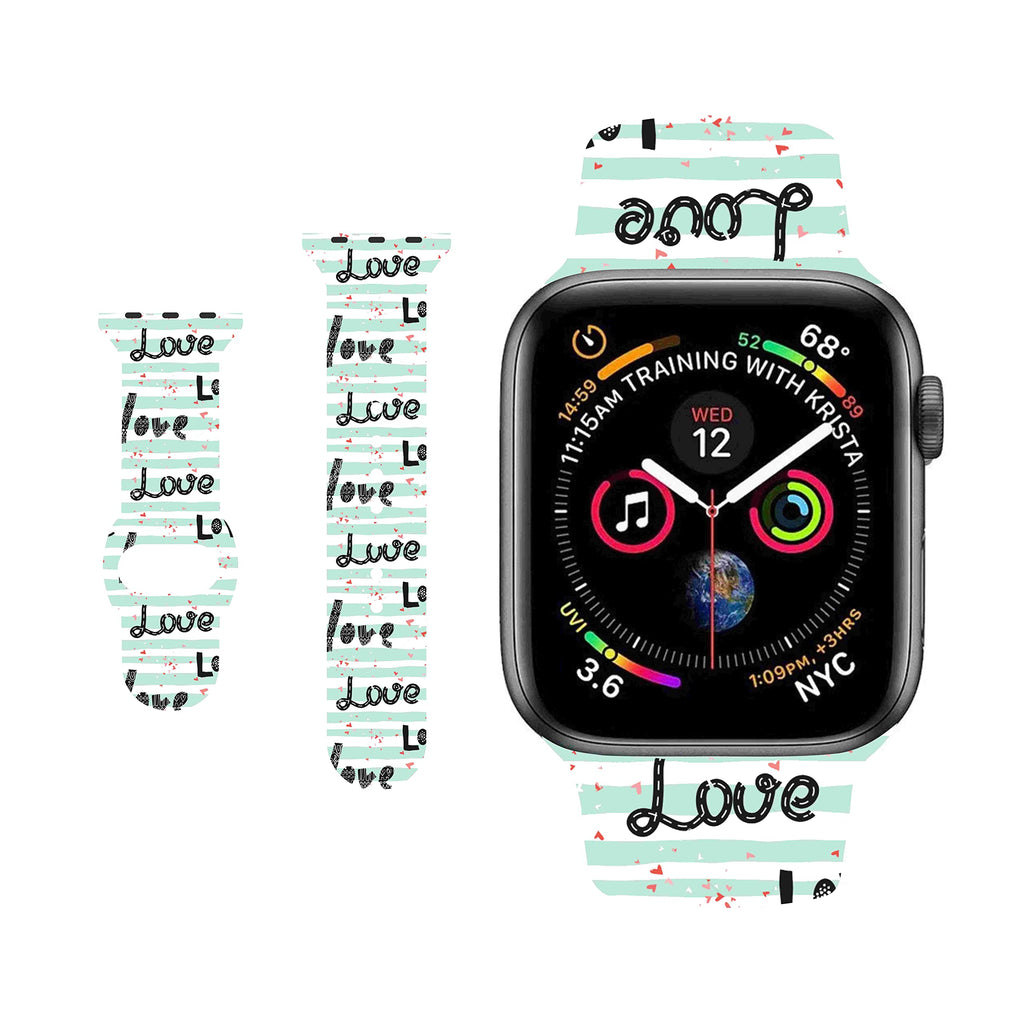 [Australia - AusPower] - BONICI Smart Watch Band for Apple Watch (38mm 40mm 41mm), Elegant Love Heart Lovers Valentine Day Theme Sport Soft Silicone Rubber Replacement Bands for Apple Watch 7/6/SE/5/4/3/2/1 iWatch -N(M/L) N 38/40/41mm(M/L) 