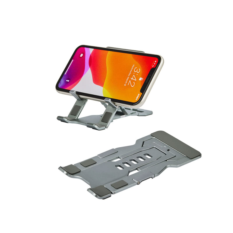 [Australia - AusPower] - AISIONE Phone Holder for Desk, Adjustable and Foldable Desktop Cell Holder,Aluminum Phone Stand with Non-Slip Anti-Scratch Pad, Portable Ultra-Thin Phone Holder, Compatible with Most Smartphone 