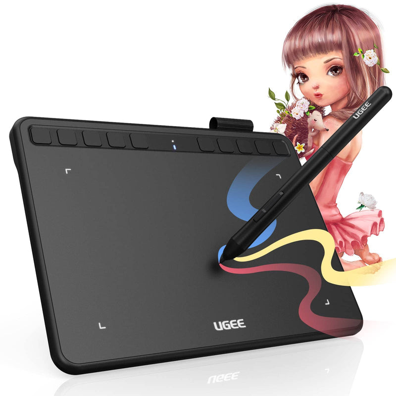 [Australia - AusPower] - Computer Graphics Tablets, UGEE S640 Portable Drawing Tablet with 10 Shortcut Keys, 6.5x4 inch Digital Pen Tablets with Battery-Free Stylus Tilt Function 8192 Pressure for Windows/Mac/Chrome OS S640-New 