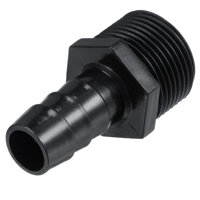 [Australia - AusPower] - MECCANIXITY Plastic Pipe Fitting 1/2" Barb OD 3/4NPT Male Thread Straight Tube Hose Adapter Hex Connector, Black 1/2"x3/4NPT 