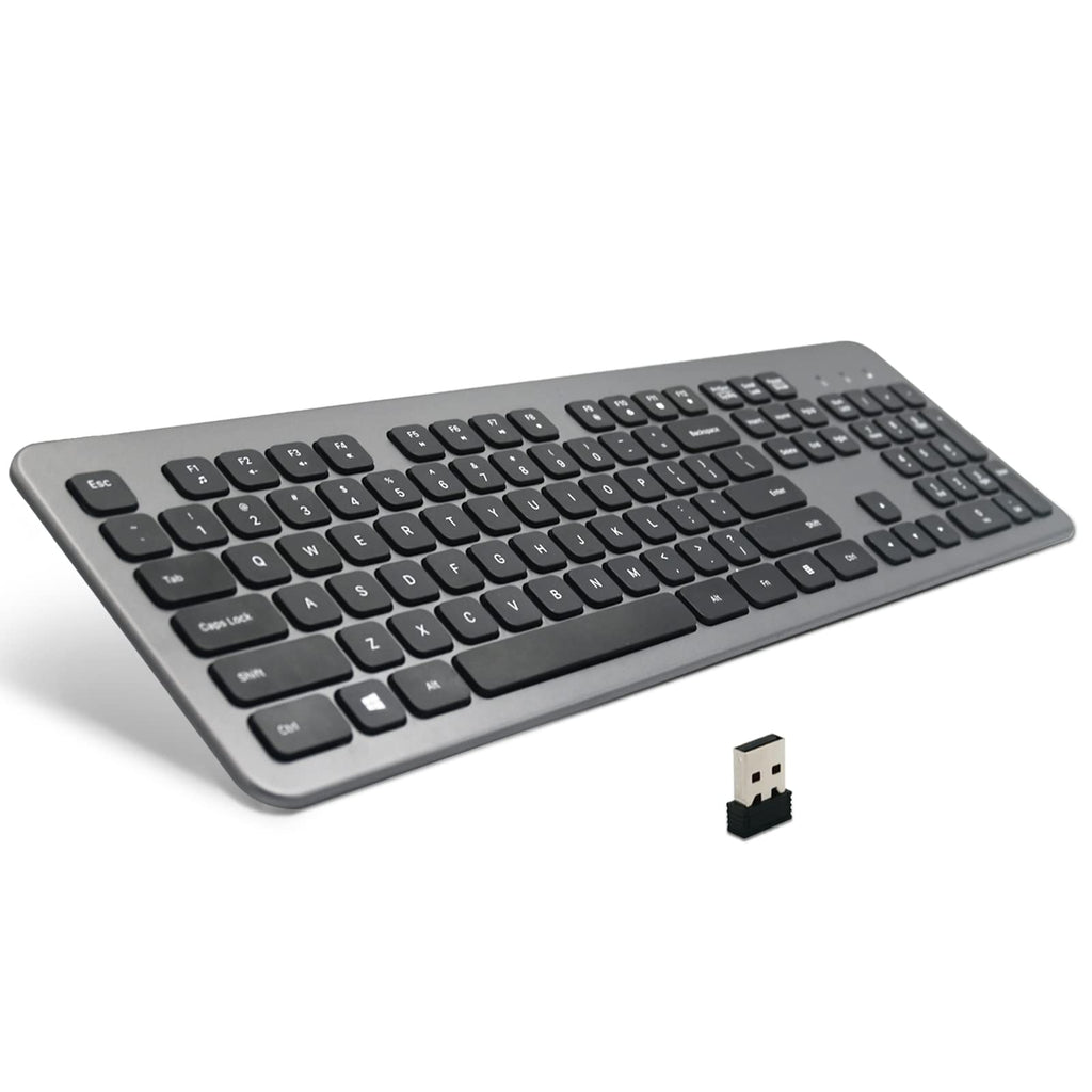 [Australia - AusPower] - Wireless Keyboard, 2.4G Portable Slim Universal Keyboard with Numeric Keypad for PC/Laptop/Smart TV and Windows 10/8/7 
