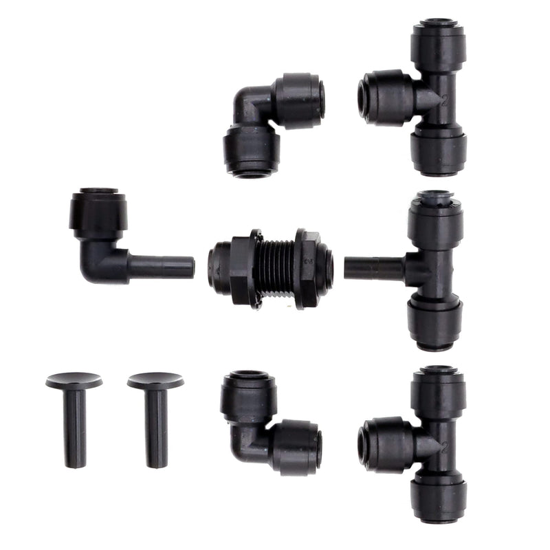 [Australia - AusPower] - 1/4" OD Quick Connect Push in to Connect for Water Reverse Osmosis System Water Tube Fitting ( Black ) 