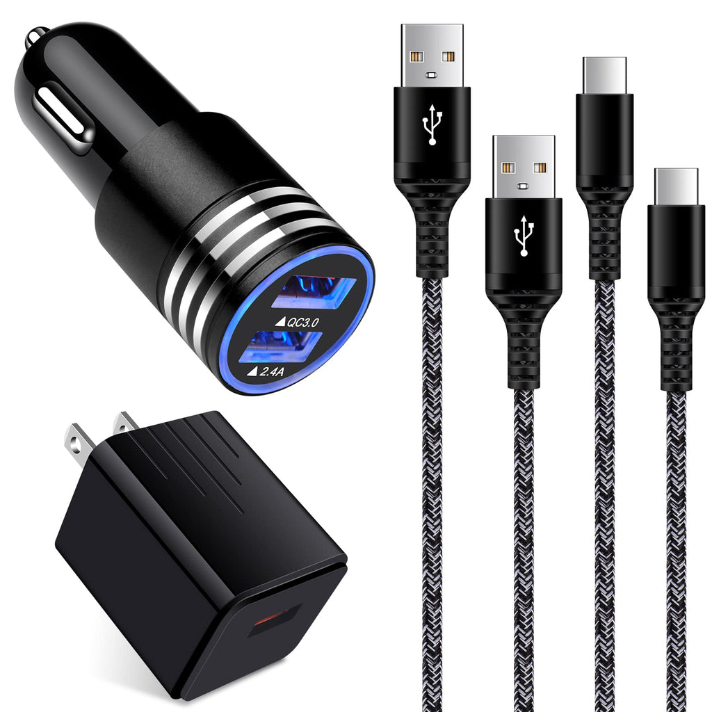 [Australia - AusPower] - USB C Fast Charger, Quick Charger Wall Charger Cube Car Charger Adapter with Type C Cable for Moto G Power/G Fast/G Stylus/G Play Z4 G9 G8 G7 Plus X4 Z3 G100 G10,Samsung S22 S21 S20 A12 A32 A42 S10 S9 