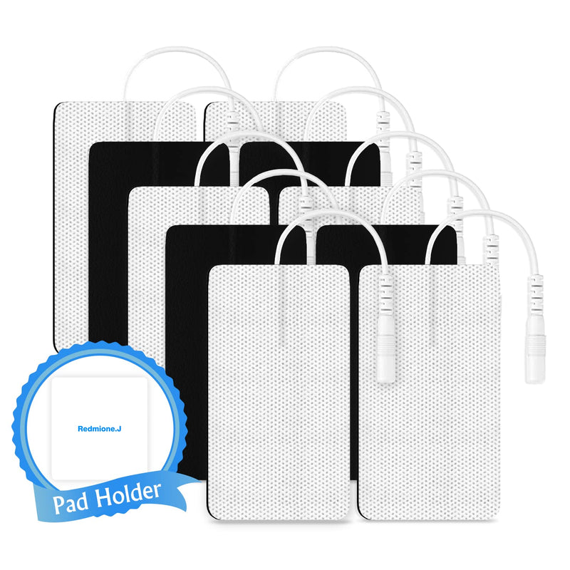 [Australia - AusPower] - TENS Unit Pads 2"X4" 10 Pcs, 4rd Gen Reusable Replacement Electrode Patches for Electrotherapy Latex-Free with Upgraded Self-Stick Performance,TENS/EMS Massage Therapy 