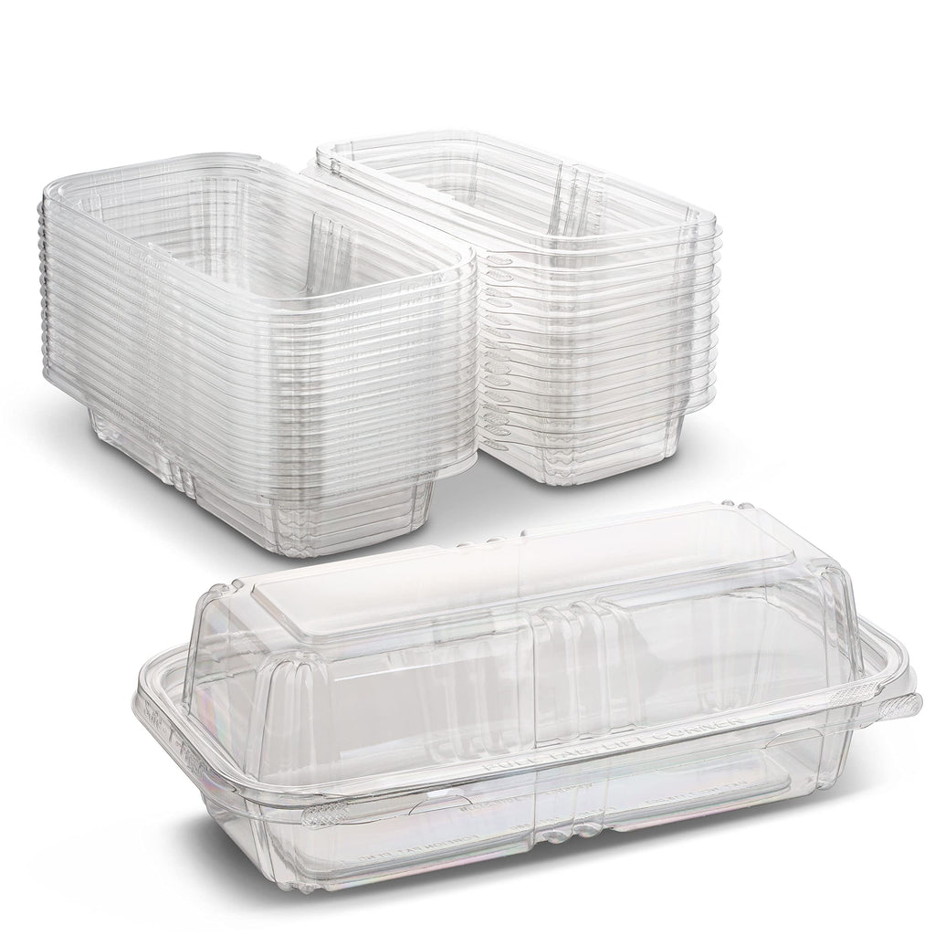 [Australia - AusPower] - Plastic Hoagie or Sub Container 8 inch with Tamper Evident Seal and Hinged Design by MT Products (15 pieces) 