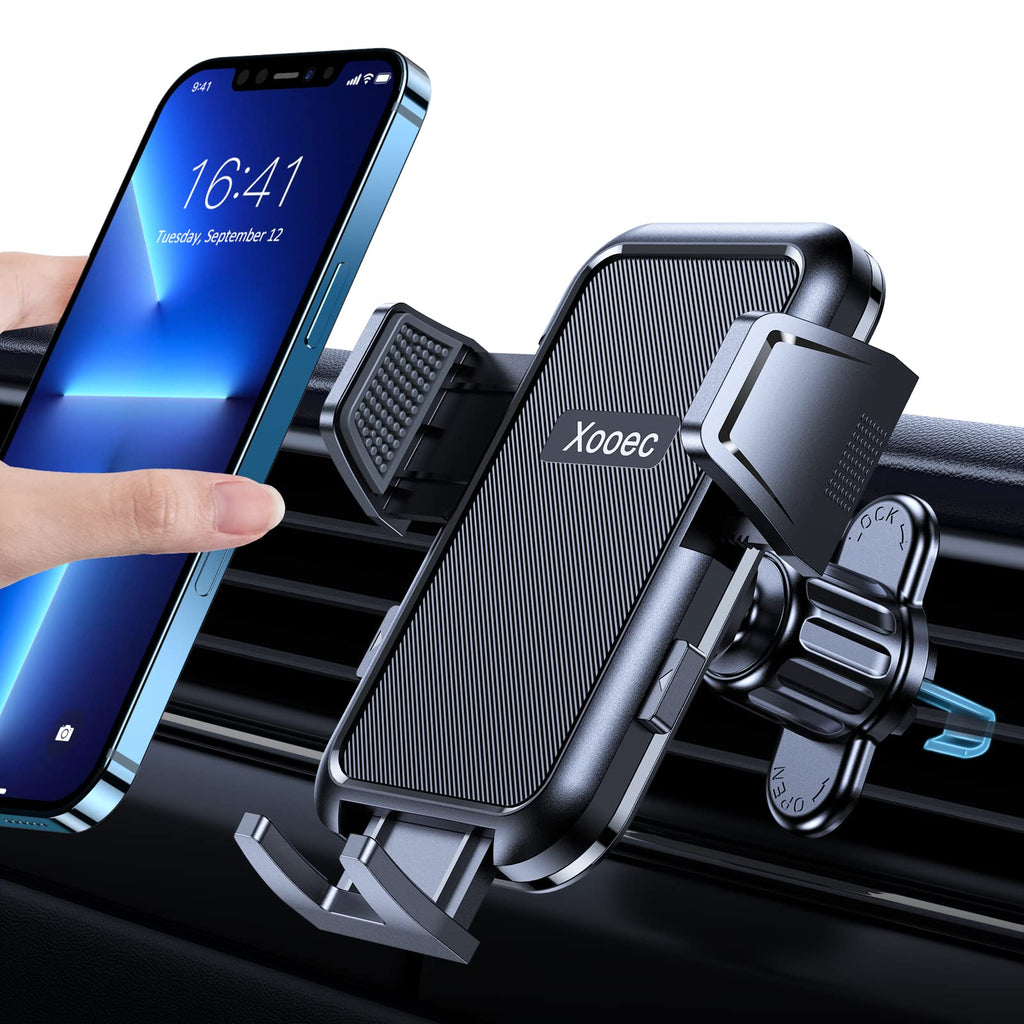 [Australia - AusPower] - Xooec Car Phone Holder Mount, [Horizontal & Vertical Vents Friendly] Universal Stable Air Vent Cell Phone Car Mount with Metal Hook Clip for iPhone 13 12 11 Pro Max Samsung Galaxy Note S21 Ultra 
