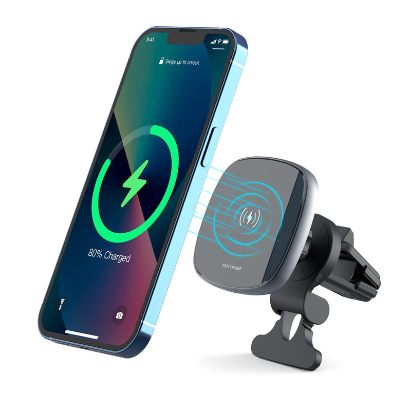 [Australia - AusPower] - Magnetic Wireless Car Charger Mount - Fast Wireless Charging Air Vent  Phone Car Charger Holder for iPhone 13/13 Pro/13 mini/13 Pro Max/12/12 Pro/12 mini/12 Pro Max,MagSafe case. 