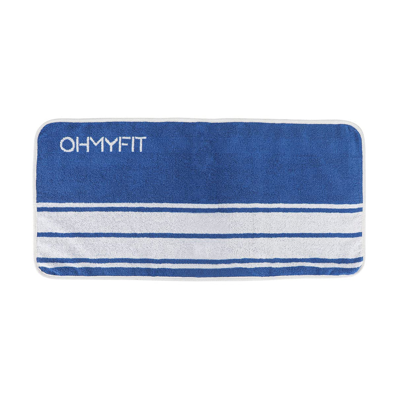[Australia - AusPower] - OHMY FIT Smart Fitness Towel with Zippered Pocket, Premium Quality 100% Pakistan Cotton - Lightweight and Super Absorbent for Sports, Workout, Fitness, Gym, Yoga, and Running (Blue) Blue 