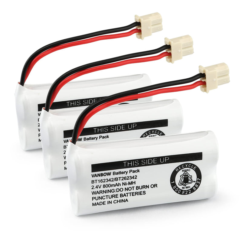 [Australia - AusPower] - VANBOW BT183342 BT283342 BT166342 BT266342 BT162342 BT262342 Cordless Phone Battery Compatible with CS6114 CS6419 CS6719 EL52300 CL80112 CS6719-2 Cordless Handsets (Pack 3) Pack 3 
