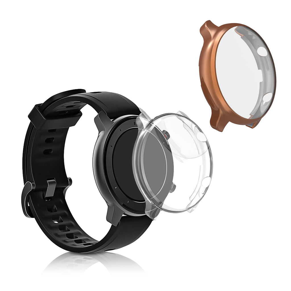 [Australia - AusPower] - kwmobile Case Compatible with Huami Amazfit GTR 2 / 2e (Set of 2) - Smart Watch/Fitness Tracker Cover - Transparent/Rose Gold transparent / rose gold 
